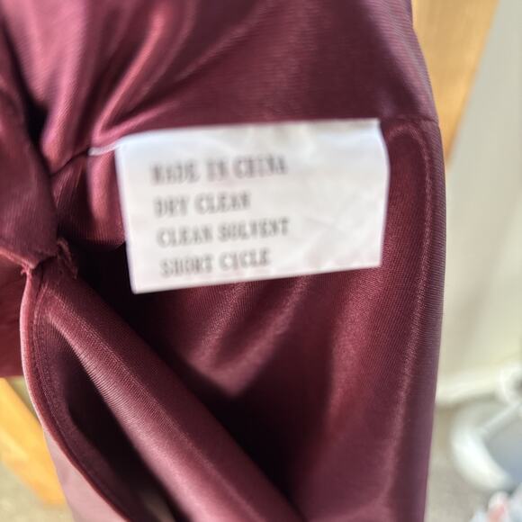 Anthropology Revelry Skye Maroon Midi Size 10 Cowl neck Satin Fitted Slip Dress - Picture 8 of 13